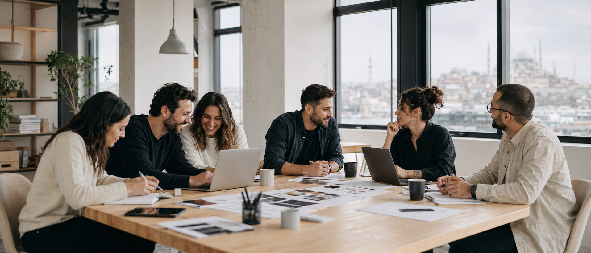 Oslo Creative Agency ekibi bir proje üzerinde birlikte çalışırken